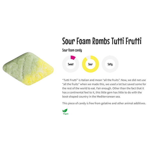 Bubs Sour Foam Rombs Tutti Frutti Vegan 200g